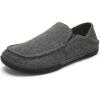 OLUKAI Moloa Hulu Men’s Wool-Blend Slippers, Soft & Heathered Knit Slip On Shoes, Suede Leather Foxing, Drop-In Heel Design(Dk Shadow)