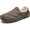OLUKAI Puku’i Men’s Fleece Slippers, Comfortable Activewear Slippers, Premium Full-Grain Leather & Jersey Knit, Drop-In Heel & All-Day Comfort(Toffee/Toffee)