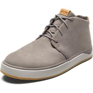 OLUKAI Papaku ‘Ili Men’s Boots, Durable Waterproof Leather, Cozy Quilted Lining, All-Day Underfoot Cushion, Comfort & Wet Grip Rubber Soles(Graphite/Graphite)