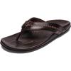 OLUKAI Mea Ola Men’s Leather Beach Sandals, Soft & Durable Flip Flops, Arch Support & Comfort Fit, Enhanced Grip & Traction(Dk Java/Dk Java)