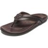 OLUKAI Mea Ola Men’s Leather Beach Sandals, Soft & Durable Flip Flops, Arch Support & Comfort Fit, Enhanced Grip & Traction(Dk Shadow/Mustang)