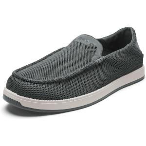 OLUKAI Kakaha Mesh Men’s Mesh Slip-On Shoes, Lightweight & Versatile Everyday Shoe, All-Day Wear & Comfortable Fit(Rock/Rock)