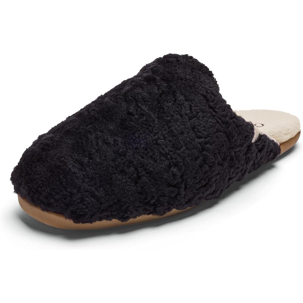 imageOLUKAI Hale Mule Womens Slipper Womens SlipOn Shoes Genuine Shearling with Fleece Lining Wet Grip Soles for Inside ampamp Outside Wear Cute ampamp UltraSoft Comfort FitLava RockTapa