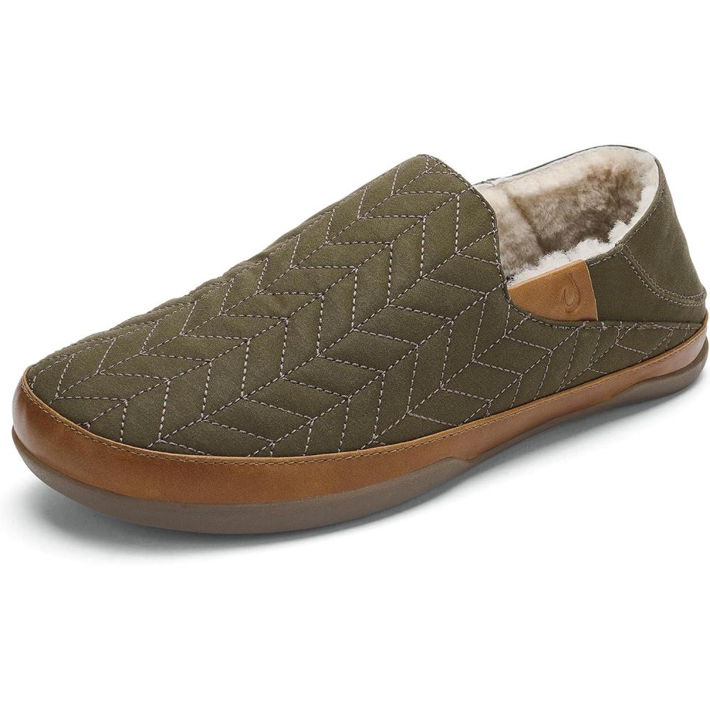 imageOLUKAI Hanohano Mens Slipper Weather Resistant Waxed Canvas Rubber Grip Soles for Inside ampamp Outside Wear Durable ampamp Comfortable SlipOnHusk