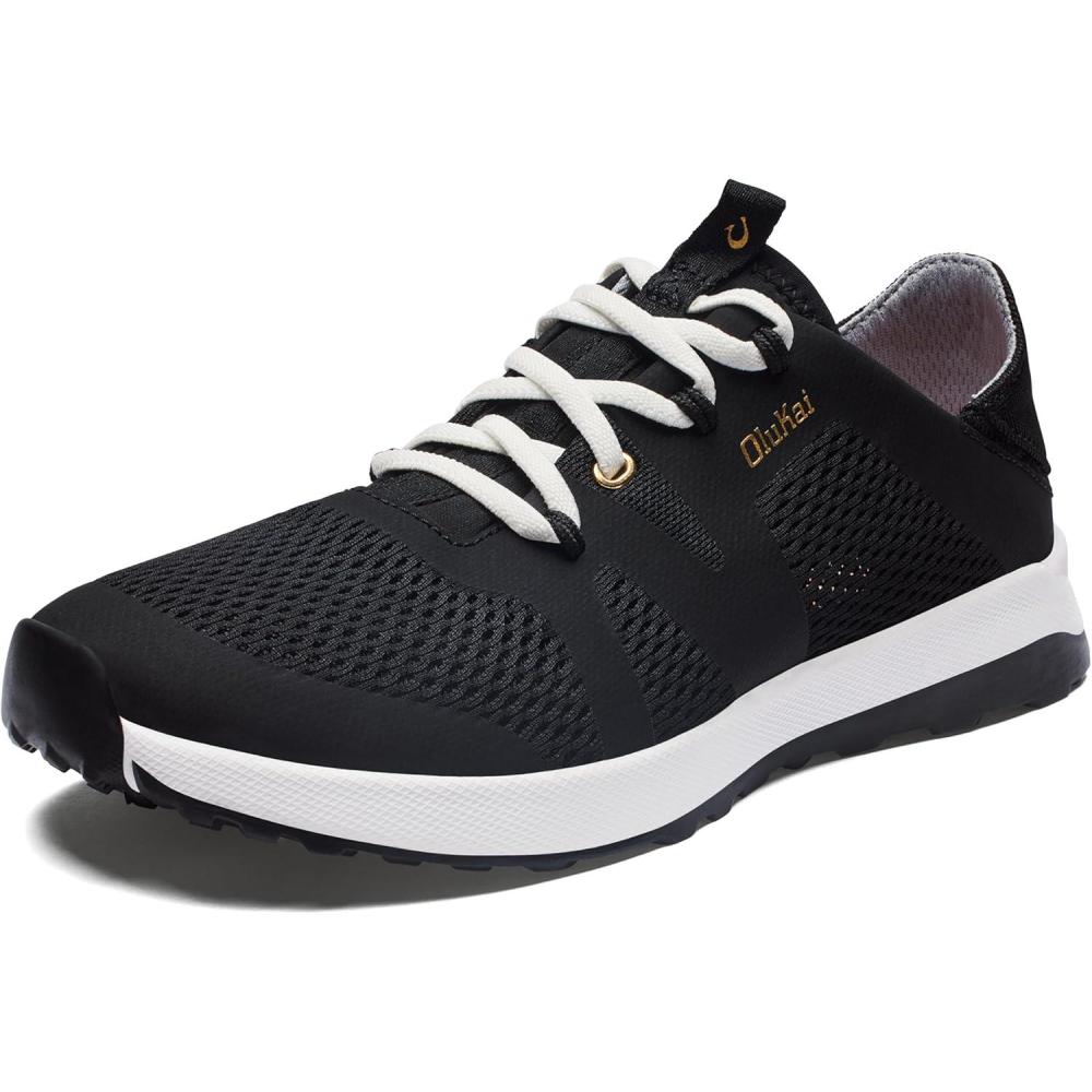 imageOLUKAI Huia Womens Athletic Sneakers Lightweight ampamp Breathable Mesh Comfort Fit ampamp Wet Grip Rubber Soles Durable ampamp SupportiveBlackBlack