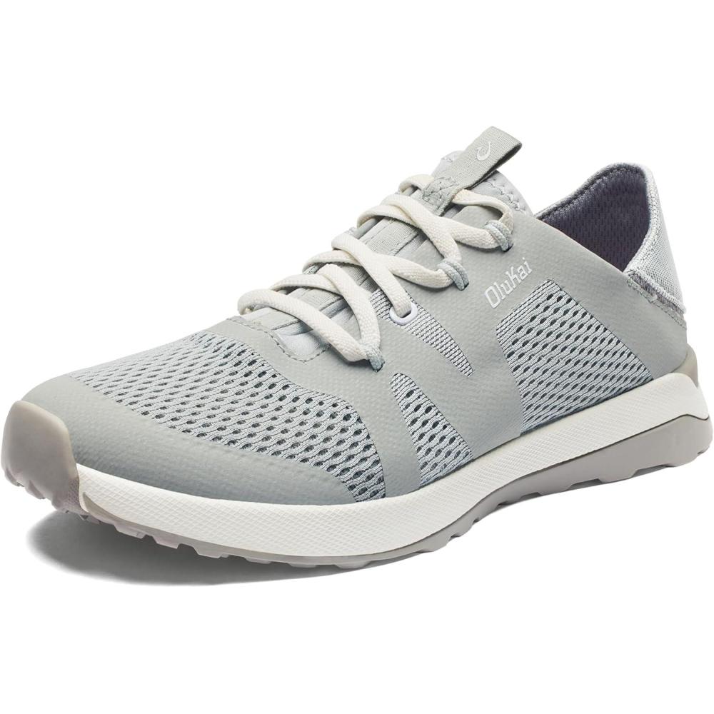 imageOLUKAI Huia Womens Athletic Sneakers Lightweight ampamp Breathable Mesh Comfort Fit ampamp Wet Grip Rubber Soles Durable ampamp SupportivePale GreyPale Grey