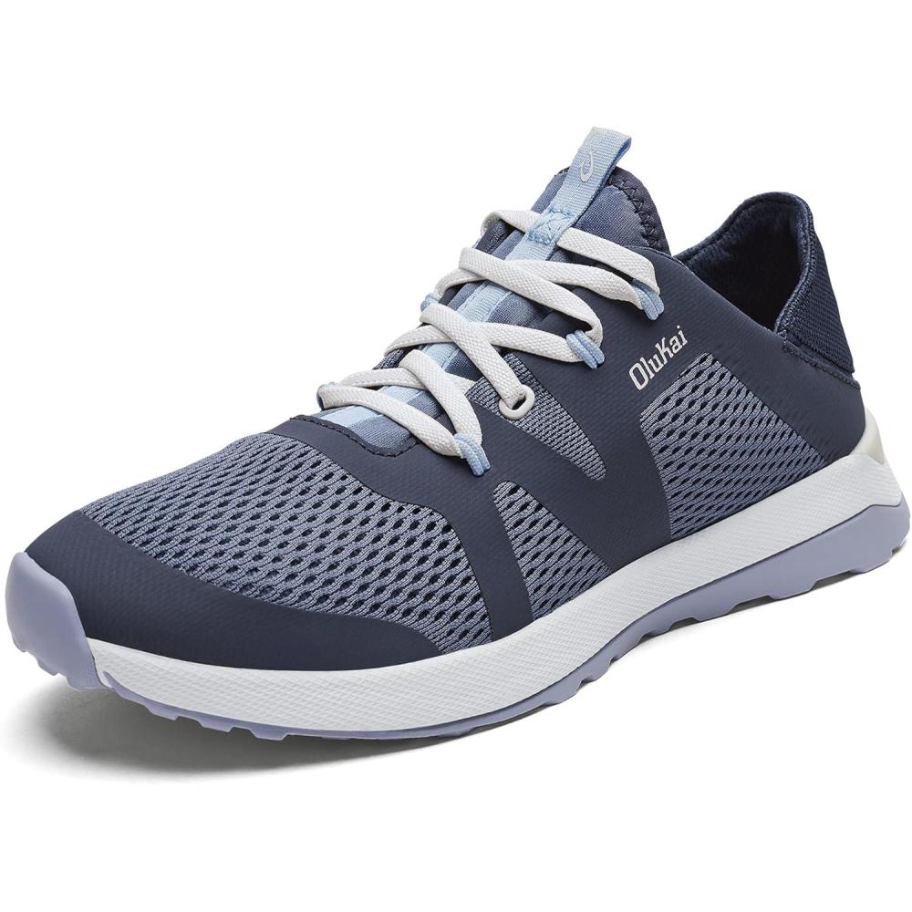imageOLUKAI Huia Womens Athletic Sneakers Lightweight ampamp Breathable Mesh Comfort Fit ampamp Wet Grip Rubber Soles Durable ampamp SupportiveVintage BlueSea Ice