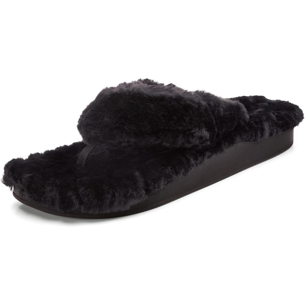 imageOLUKAI Kipea Heu Womens Sandal Slippers Soft ampamp Comfortable ShearlingWrapped Straps Durable Rubber Outsoles for AllDay Wear Causal ampamp Cute Everyday StyleBlackBlack