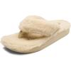 OLUKAI Kipe’a Heu Women’s Sandal Slippers, Soft & Comfortable Shearling-Wrapped Straps, Durable Rubber Outsoles for All-Day Wear, Causal & Cute Everyday Style(Tapa/Tapa)