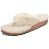 OLUKAI Kipe’a Heu Women’s Sandal Slippers, Soft & Comfortable Shearling-Wrapped Straps, Durable Rubber Outsoles for All-Day Wear, Causal & Cute Everyday Style(Tapa)