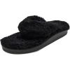 OLUKAI Kipe’a Heu Women’s Sandal Slippers, Soft & Comfortable Shearling-Wrapped Straps, Durable Rubber Outsoles for All-Day Wear, Causal & Cute Everyday Style(Black)