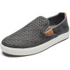 OLUKAI Lae’ahi Lauhala Men’s Woven Leather Shoes, Versatile Everyday Leather Sneakers, Easy Slip On Design, All-Day Wear & Comfort(Ash/Ash)