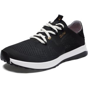 OLUKAI Huia Women’s Athletic Sneakers, Lightweight & Breathable Mesh, Comfort Fit & Wet Grip Rubber Soles, Durable & Supportive(Black/Black)
