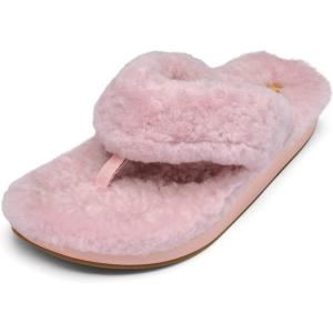 OLUKAI Kipe’a Heu Women’s Sandal Slippers, Soft & Comfortable Shearling-Wrapped Straps, Durable Rubber Outsoles for All-Day Wear, Causal & Cute Everyday Style(Pink Clay/Pink Clay)