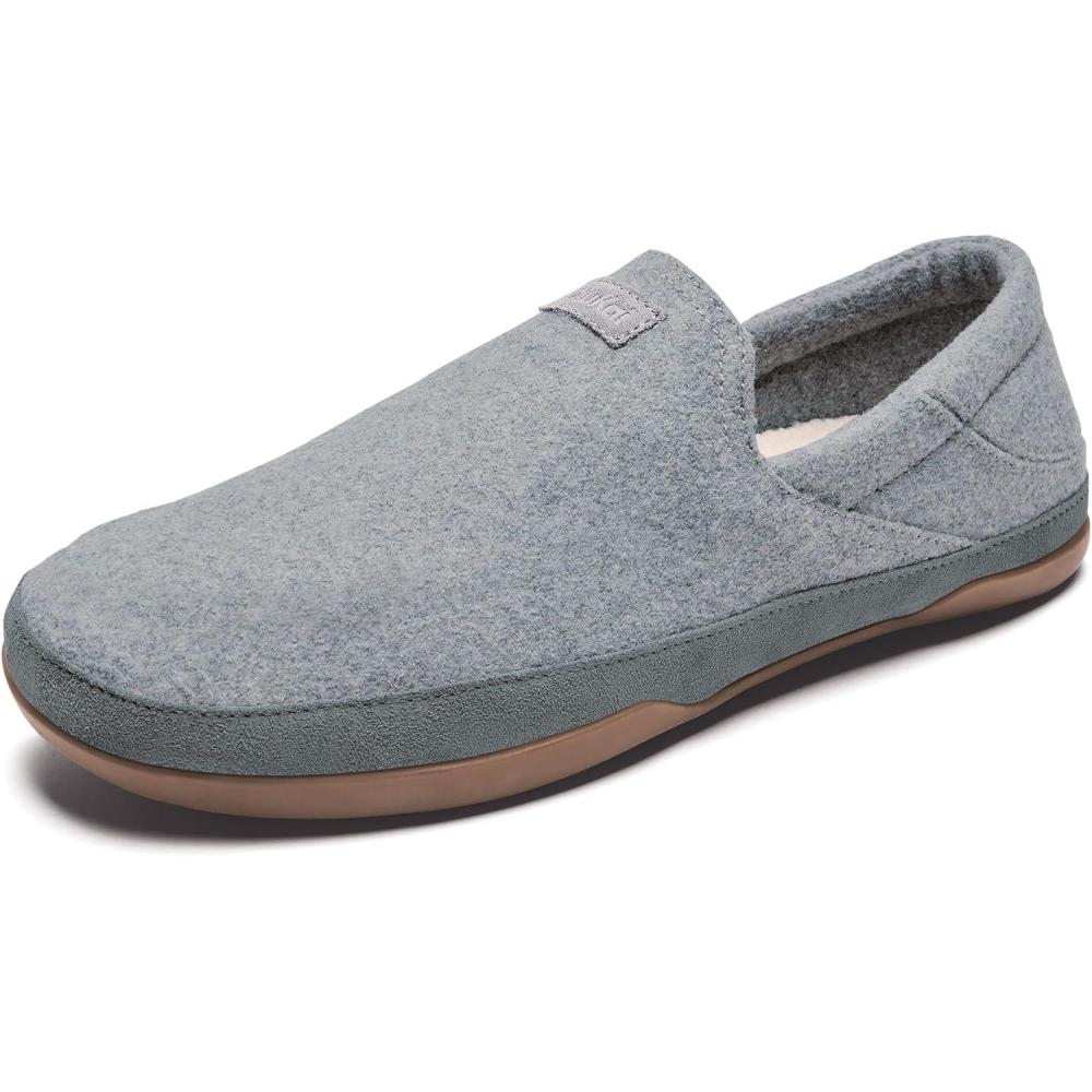 imageOLUKAI Kalawa Mens SlipOn Shoes Soft ampamp Comfortable Wool Blend Slippers Warm ampamp Breathable Fleece Lining AllDay Comfort ampamp WearAshAsh