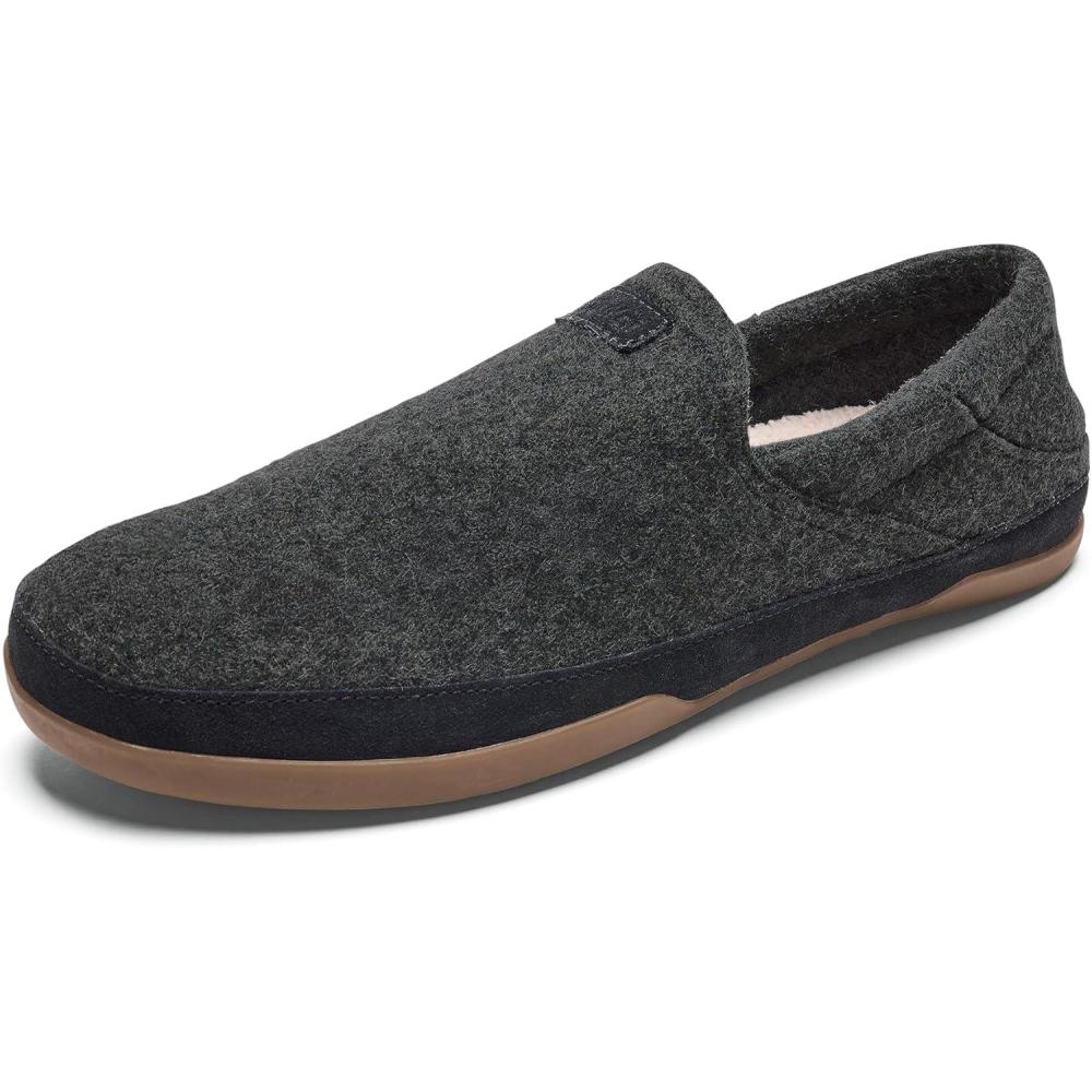 imageOLUKAI Kalawa Mens SlipOn Shoes Soft ampamp Comfortable Wool Blend Slippers Warm ampamp Breathable Fleece Lining AllDay Comfort ampamp WearDk ShadowDk Shadow