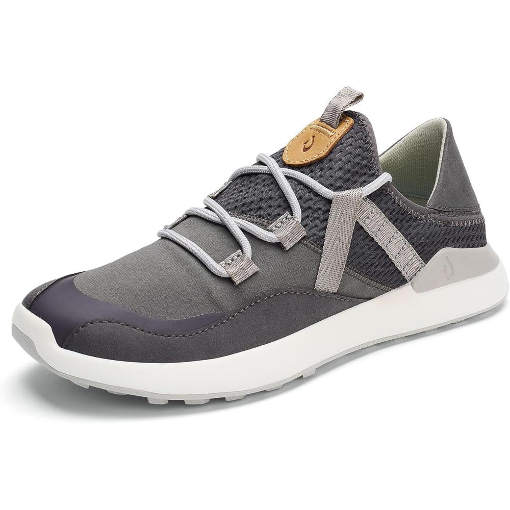 imageOLUKAI Kawela Womens Golf Shoes Spikeless Golf Shoes Water ampamp Stain Resistant Leather Details ampamp Easy Slip On AllDay Comfort ampamp LightweightPavementMist Grey