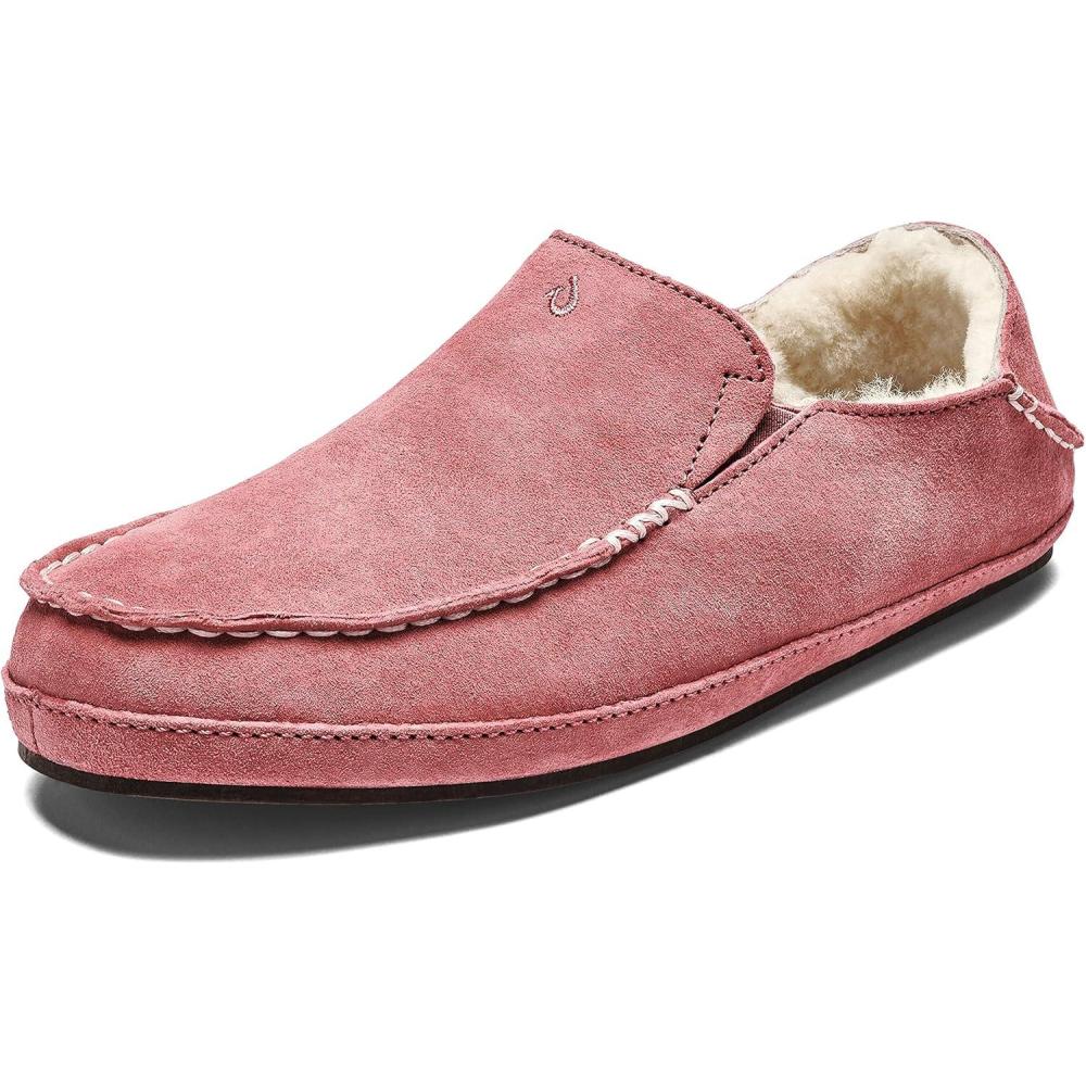 imageOLUKAI Nohea Slipper Womens SlipOn Shoes Genuine Shearling ampamp Premium Nubuck Leather DropIn Heel Design Cozy ampamp UltraSoft Comfort FitCedarwoodCedarwood