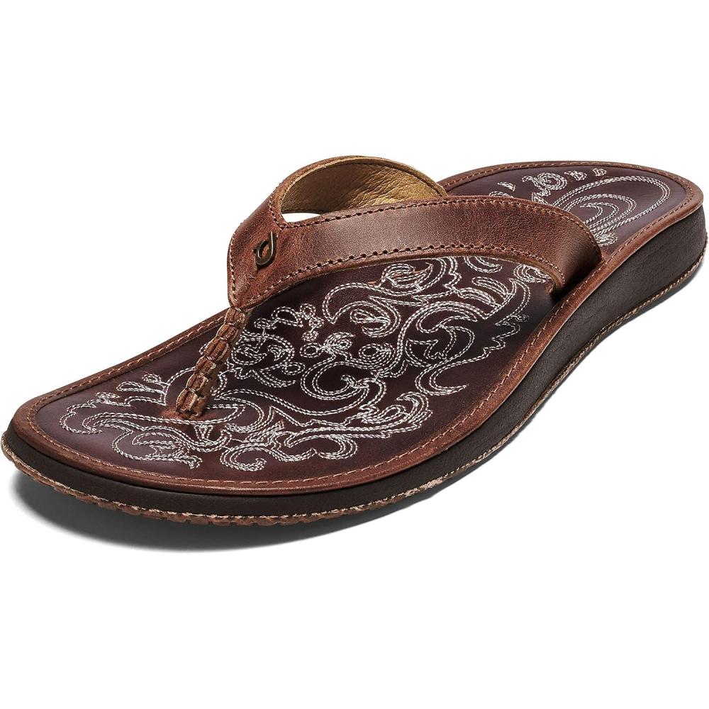 imageOLUKAI Paniolo Womens Premium Leather Sandals Versatile ampamp Unique FlipFlop Slides AllDay Comfort ampamp StyleNaturalNatural