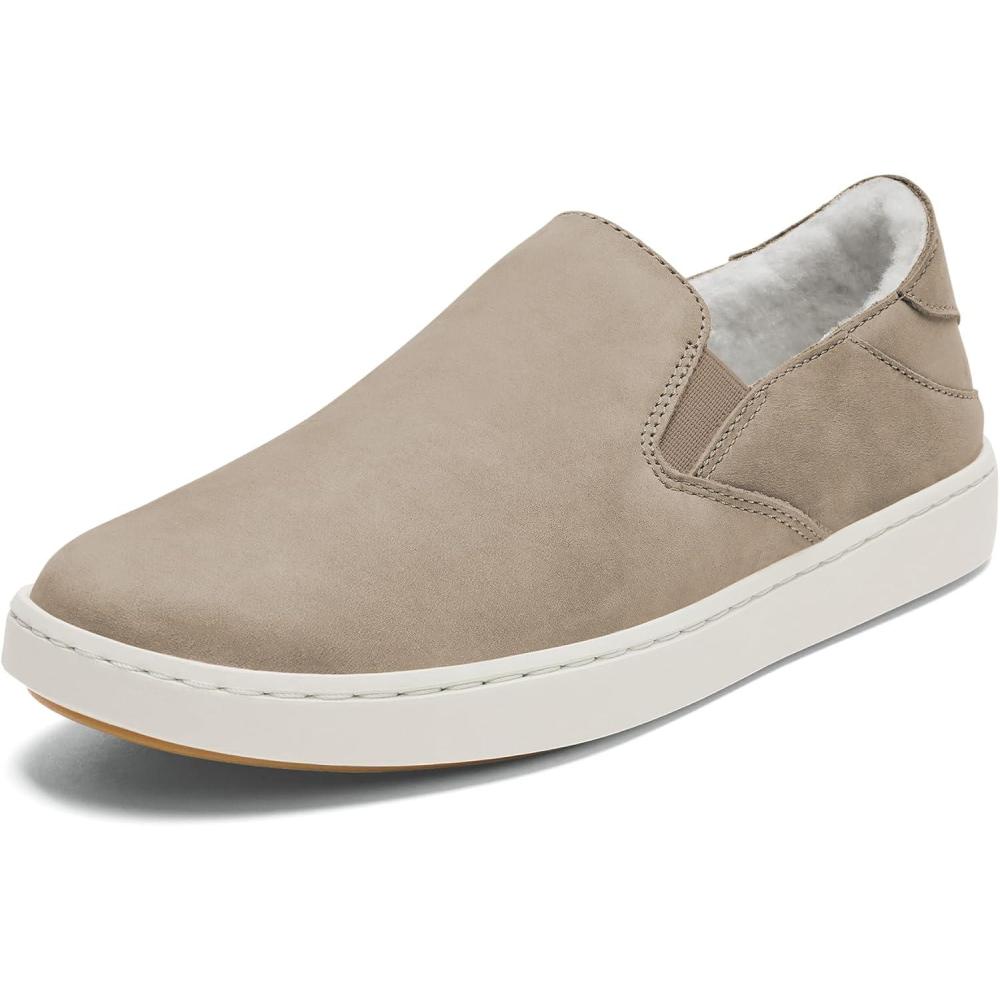 imageOLUKAI Pehuea Cozy Womens Leather SlipOn Shoes Easy On ampamp Off Design Soft ampamp Premium Materials AllDay Comfort ampamp SupportTaupe GreyTaupe Grey