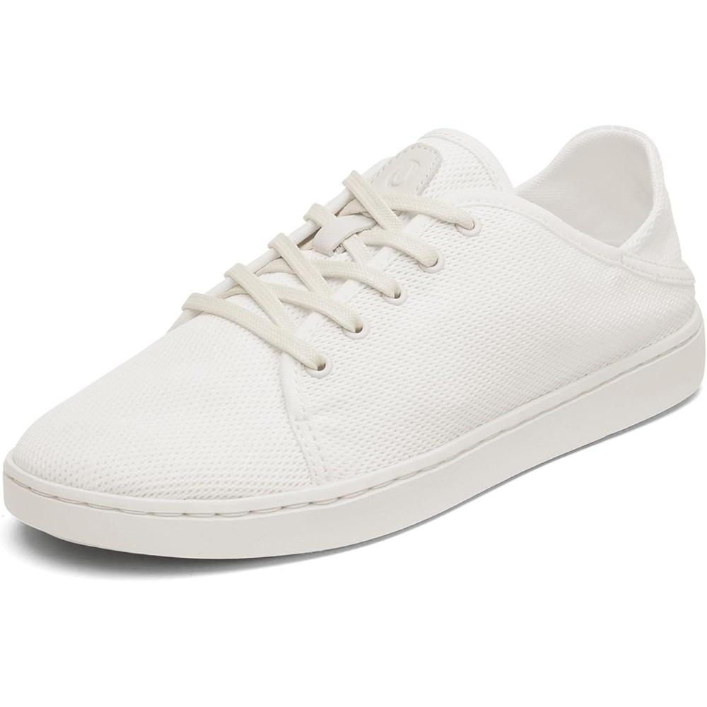 imageOLUKAI Pehuea Li Womens LaceUp Sneakers Casual Everyday Shoes with Dropin Heel Lightweight ampamp Breathable Mesh Design AllDay Comfort ampamp SupportBright WhiteWhite Sand