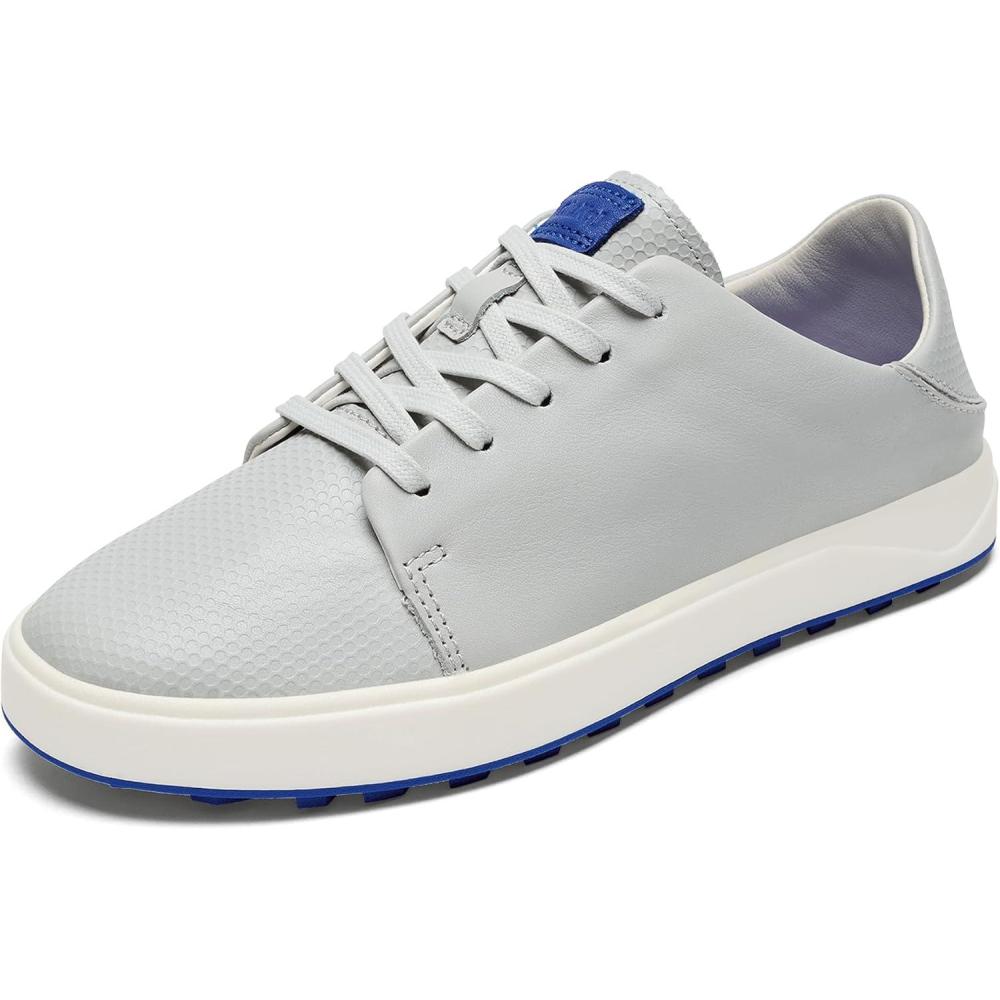 imageOLUKAI Wailea Womens Golf Shoes Spikeless Golf Shoes Supple FullGrain Leather ampamp Contoured Footbed Waterproof ampamp StainResistantSterlingBlossom