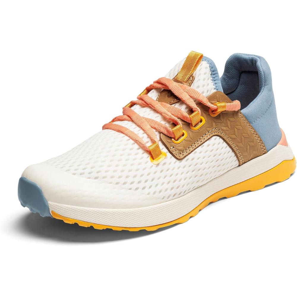 imageOLUKAI Wailuku Womens Athletic Sneakers Lightweight ampamp Breathable Mesh Comfort Fit ampamp Wet Grip Rubber Soles AllDay Comfort ampamp SupportiveBright WhiteSea Ice