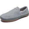 OLUKAI Kalawa Men’s Slip-On Shoes, Soft & Comfortable Wool Blend Slippers, Warm & Breathable Fleece Lining, All-Day Comfort & Wear(Ash/Ash)
