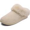 OLUKAI Ku’i Women’s Slipper, Soft Full-Grain Leather & Wool Blend Footbed, Wet Grip Soles for Inside & Outside Wear, Cute & Comfortable Slip-On(Puka/Puka)