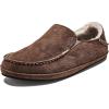 OLUKAI Nohea Slipper, Women’s Slip-On Shoes, Genuine Shearling & Premium Nubuck Leather, Drop-In Heel Design, Cozy & Ultra-Soft Comfort Fit(Ray/Ray)
