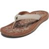 OLUKAI Paniolo Women’s Premium Leather Sandals, Versatile & Unique Flip-Flop Slides, All-Day Comfort & Style(Tapa/Sahara)