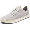 OLUKAI Pehuea Li Women’s Lace-Up Sneakers, Casual Everyday Shoes with Drop-in Heel, Lightweight & Breathable Mesh Design, All-Day Comfort & Support(Mist Grey/Mist Grey)