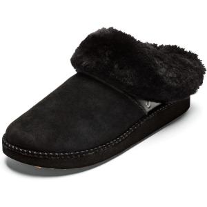 OLUKAI Ku’i Women’s Slipper, Soft Full-Grain Leather & Wool Blend Footbed, Wet Grip Soles for Inside & Outside Wear, Cute & Comfortable Slip-On(Lava Rock/Lava Rock)