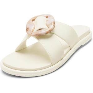 OLUKAI La’i Women’s Slide Sandals, Everyday Shoe & Water-Friendly, All-Day Comfort, Stylish & Durable(White Sand/White Sand)