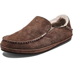 OLUKAI Nohea Slipper, Women’s Slip-On Shoes, Genuine Shearling & Premium Nubuck Leather, Drop-In Heel Design, Cozy & Ultra-Soft Comfort Fit(Ray/Ray)