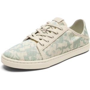 OLUKAI Pehuea Li Women’s Lace-Up Sneakers, Casual Everyday Shoes with Drop-in Heel, Lightweight & Breathable Mesh Design, All-Day Comfort & Support(Off White/Swell)