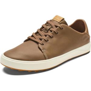 OLUKAI Wailea Women’s Golf Shoes, Spikeless Golf Shoes, Supple Full-Grain Leather & Contoured Footbed, Waterproof & Stain-Resistant(Tan/Tan)