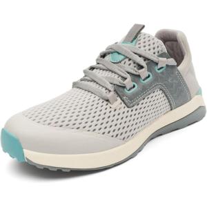 OLUKAI Wailuku Women’s Athletic Sneakers, Lightweight & Breathable Mesh, Comfort Fit & Wet Grip Rubber Soles, All-Day Comfort & Supportive(Mist Grey/Mist Grey)