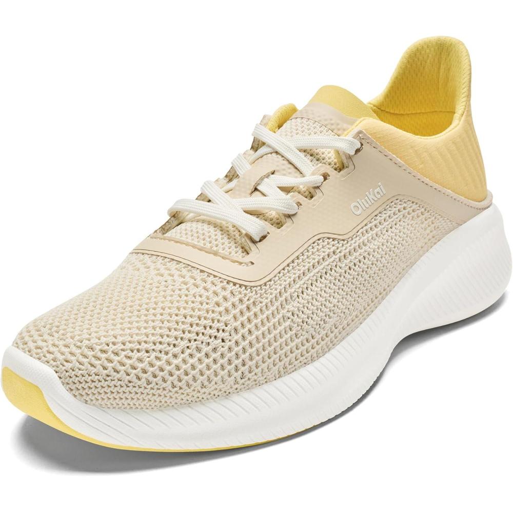 imageOLUKAI Island Hopper Womens Sneakers Travel Ready ampamp Versatile Athletic Shoes Soft ampamp Breathable Knit Fabric Dropin Heel DesignPukaHoney