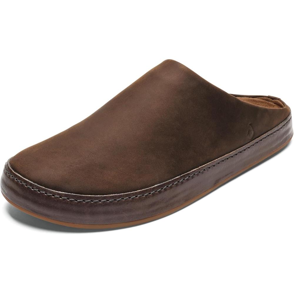 imageOLUKAI Kuu Mens Suede SlipOn Shoes Genuine Shearling Lining Supportive Fleece Footbed AllDay Comfort ampamp WearDk JavaDk Java