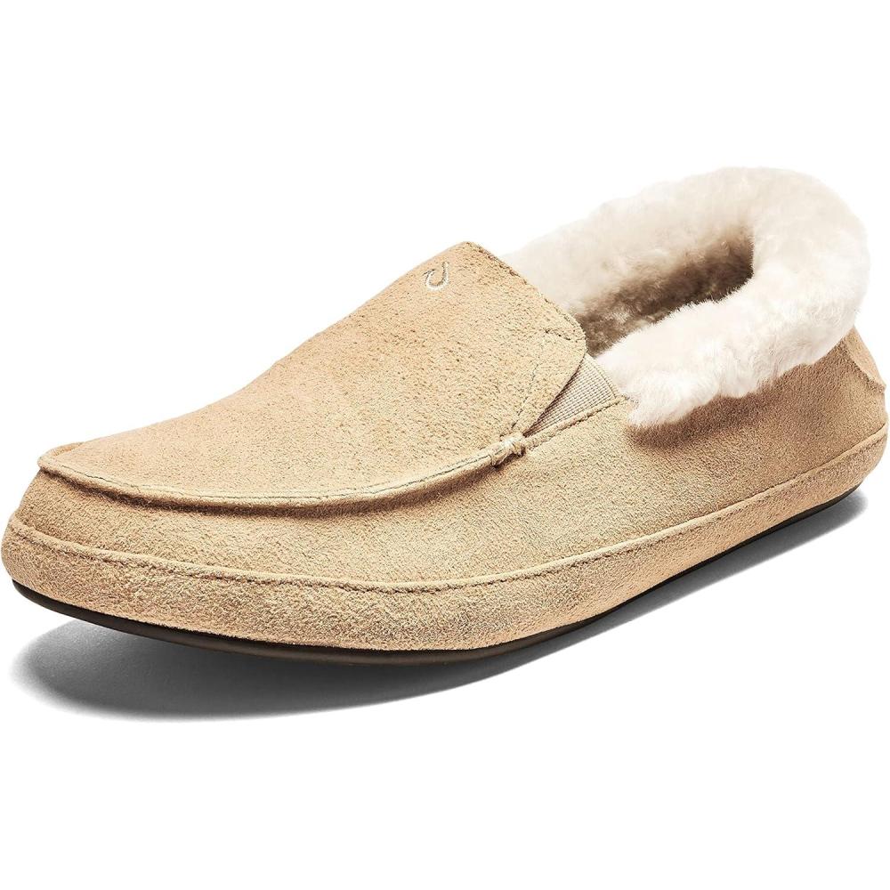 imageOLUKAI Kuuna Womens Slipper Leather SlipOn Shoes Genuine Shearling ampamp Premium Leather Lightweight ampamp Durable for AllDay ComfortGolden SandGolden Sand