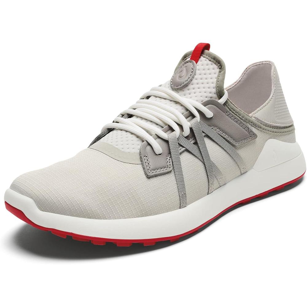 imageOLUKAI Manele Mens Golf Shoes Spikeless Golf Shoes Water ampamp StainResistant Cushioned Midsole ampamp Contoured Footbed AllDay Comfort ampamp LightweightSterlingBright Red