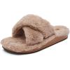 OLUKAI Hila Heu Women’s Slipper, Women’s Slip-On Shoes, Genuine Shearling, Wet Grip Soles for Inside & Outside Wear, Cute & Ultra-Soft Comfort Fit(Tan/Tan)
