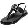 OLUKAI La’i T-Bar Women’s Strappy Beach Sandals, Versatile Water-Friendly Shoes, Slip-On Style with Tortoise Shell Buckle, All-Day Comfort(Lava Rock/Lava Rock)