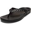 OLUKAI Lei Women’s Beach Sandals, Versatile Leather Flip Flops, Soft Straps & Unique Design, All-Day Comfort & Support(Lava Rock/Lava Rock)