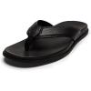 OLUKAI Olali Men’s Leather Sandals, Versatile & Comfortable Flip Flops, Soft & Durable Material, Arch Support & All-Day Wear(Black/Black)