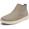 OLUKAI Pehuea Mid Women’s Slip On Boot, Casual Everyday Shoes with Easy On & Off Design, Waterproof Leather, Comfort Fit & Wet Grip Rubber Soles(Taupe Grey/Taupe Grey)