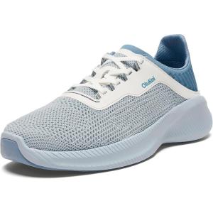 OLUKAI Island Hopper Women’s Sneakers, Travel Ready & Versatile Athletic Shoes, Soft & Breathable Knit Fabric, Drop-in Heel Design(Blue Pearl/Blissful Blue)