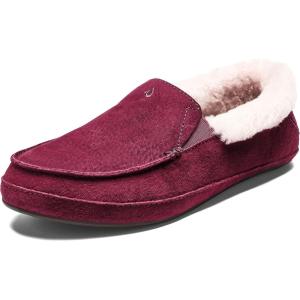 OLUKAI Ku’una Women’s Slipper, Leather Slip-On Shoes, Genuine Shearling & Premium Leather, Lightweight & Durable for All-Day Comfort(Lilikoi/Lilikoi)