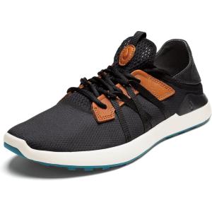 OLUKAI Manele Men’s Golf Shoes, Spikeless Golf Shoes, Water & Stain-Resistant, Cushioned Midsole & Contoured Footbed, All-Day Comfort & Lightweight(Black/Dk Shadow)